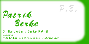 patrik berke business card